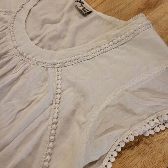 100% Cotton Loose White Shift Dress Lace & Pom Pom Detail XXXL - Picture 4 of 10